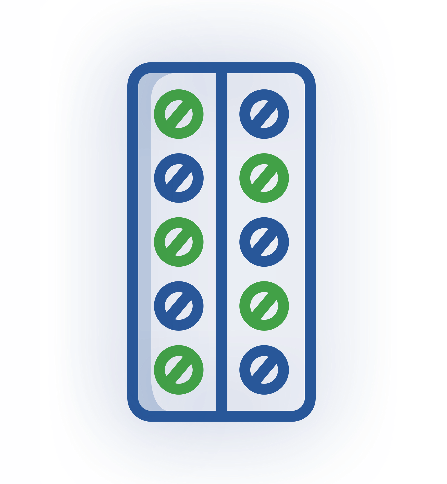 two green circles with a white line between them on a white background .
