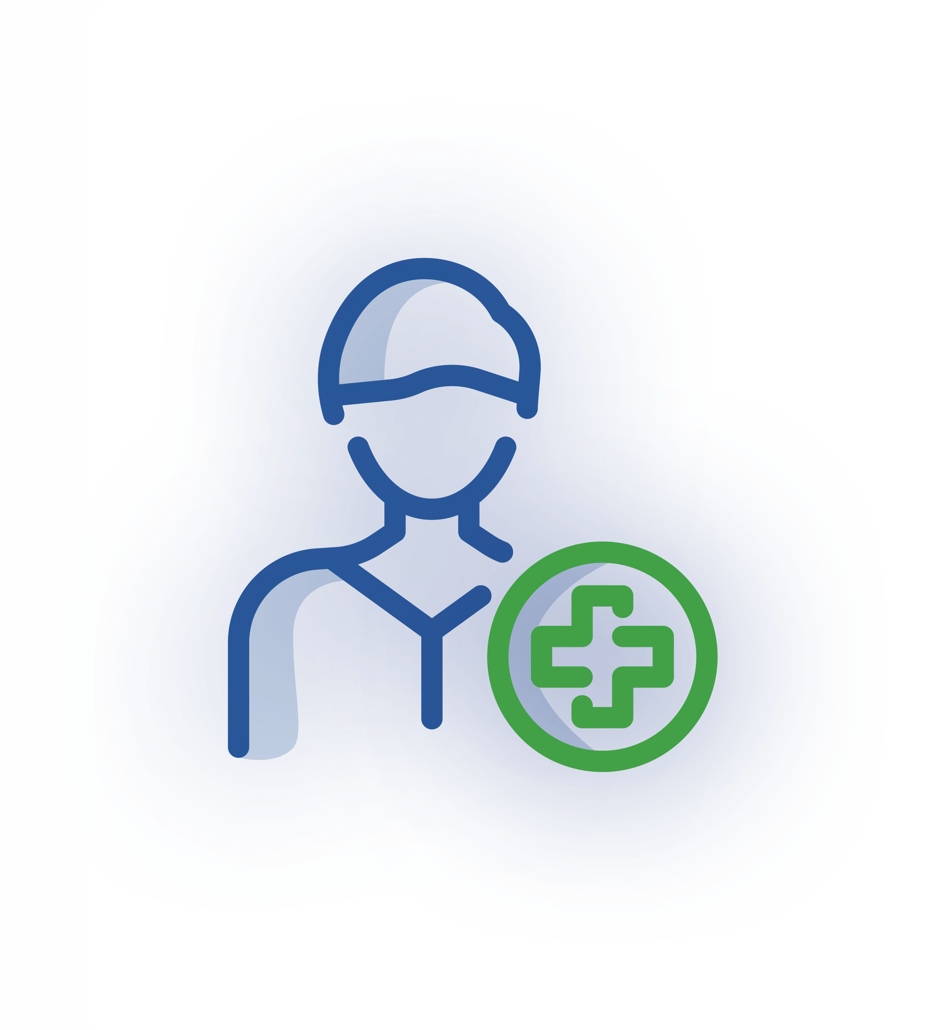 a green icon of a person with a white cross on their chest .