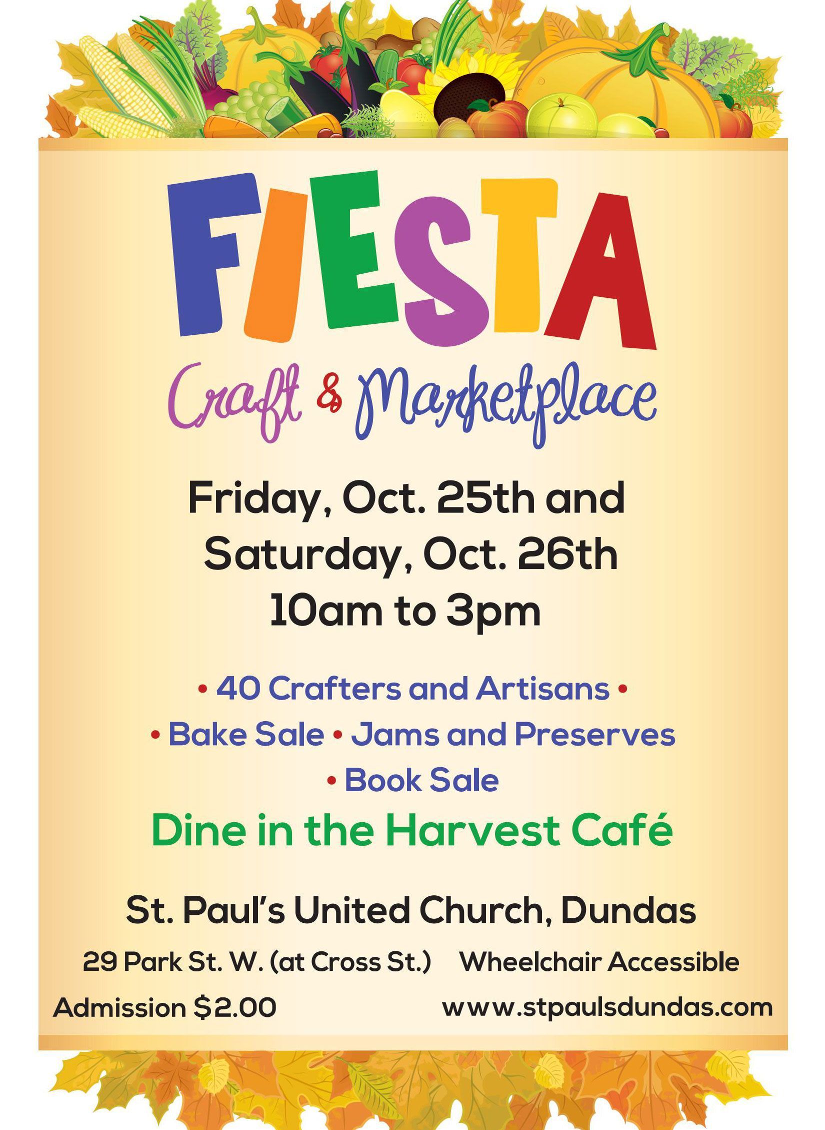 A poster for fiesta craft and marketplace on friday oct 25th and saturday oct 26th