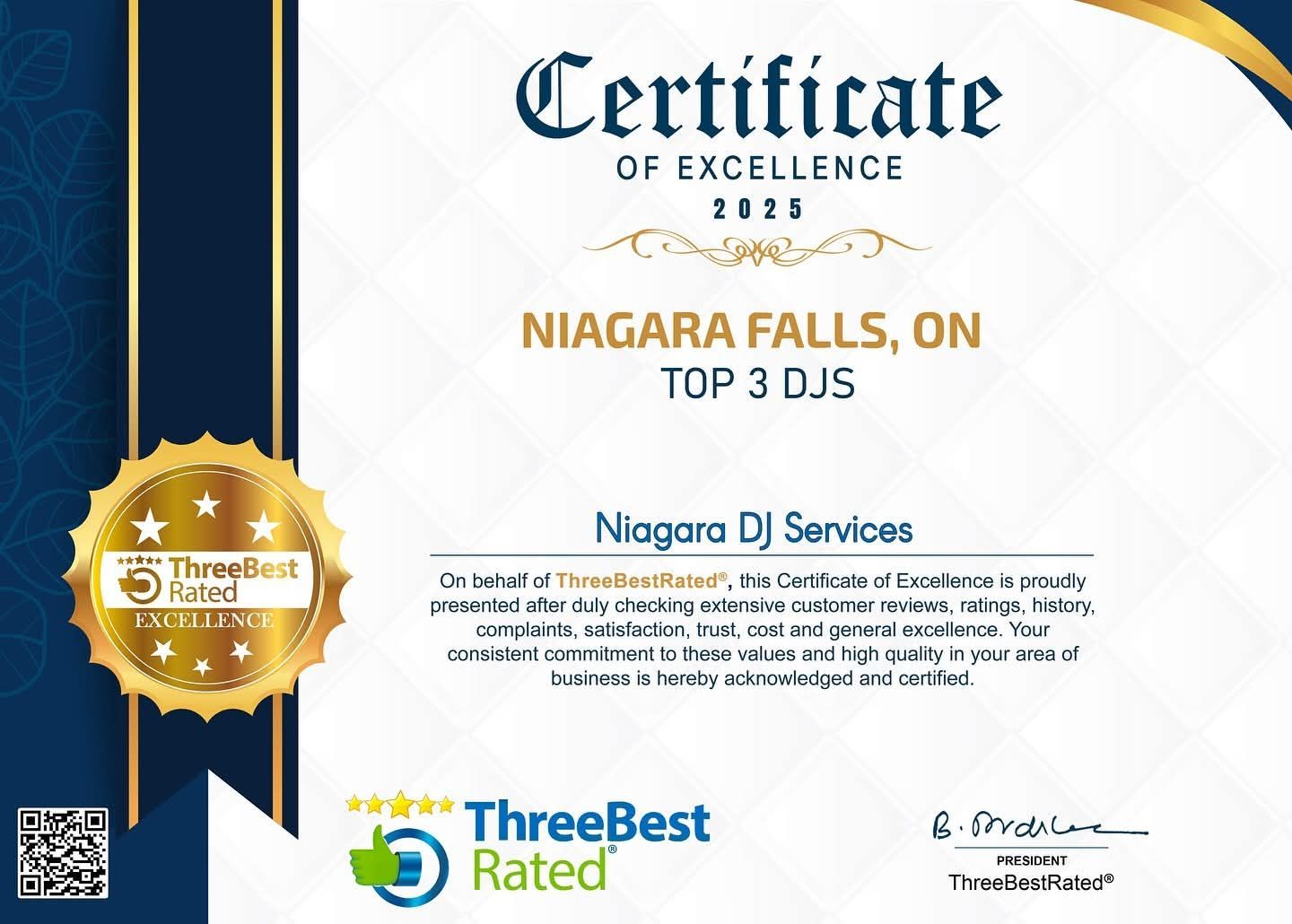 Best DJ, Niagara DJ, Wedding Disc Jockey, DJ 2025 winner