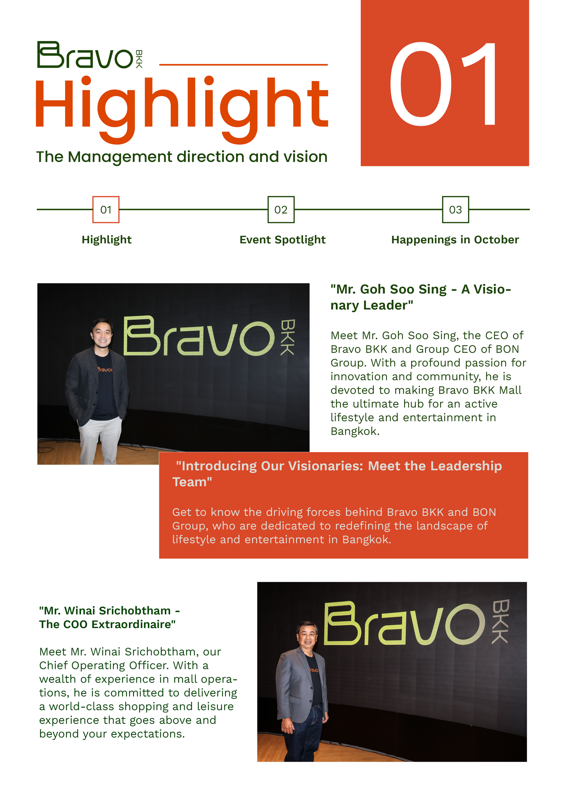 Bravo BKK Newsletter October 23 Issue 1 The Management direction and vision