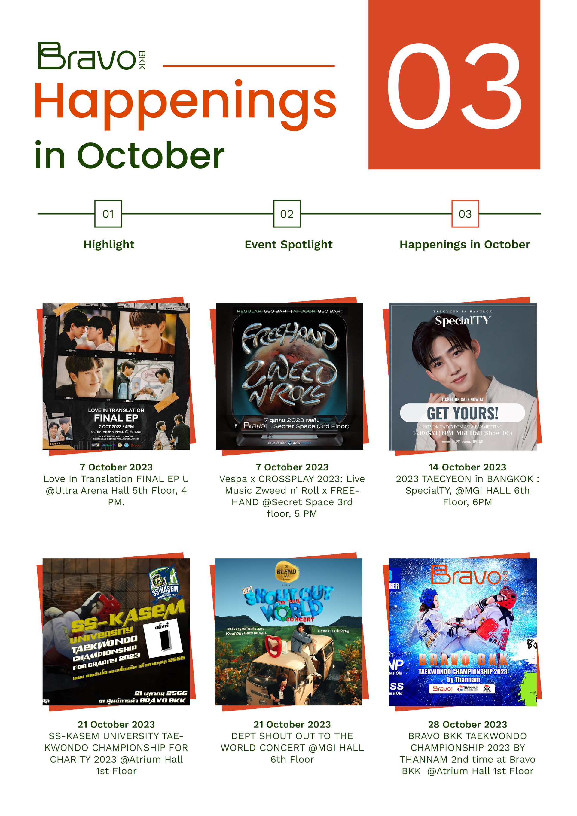 Bravo BKK Newsletter October 23 Issue 1 Happenings in October