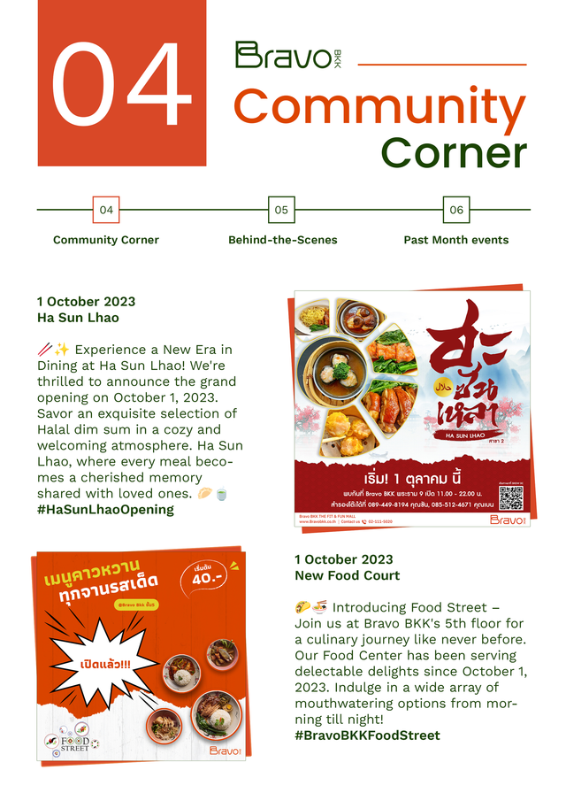 Bravo BKK Newsletter October 23 Issue 1 Community Corner