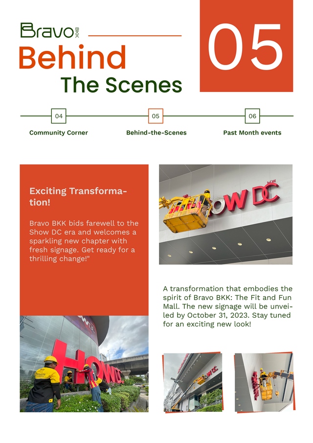 Bravo BKK Newsletter October 23 Issue 1 Behind the Scenes