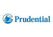 The blue Prudential logo featuring a stylized mountain inside a circle next to the company name in a serif font.