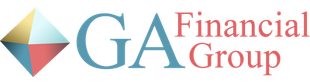The GA Financial Group logo, featuring a multi-colored diamond icon to the left of the text in blue and red.