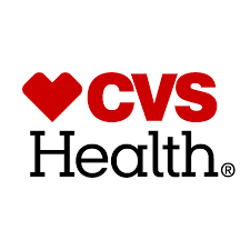 The red CVS Health logo, featuring a heart icon to the left of the bold red text, over the word Health in black.