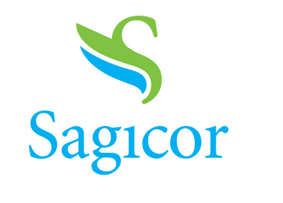 The Sagicor logo features a stylized green and blue bird icon above the company name written in a blue serif font.