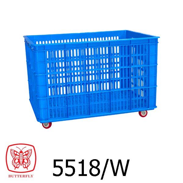 Plastic crate with wheel