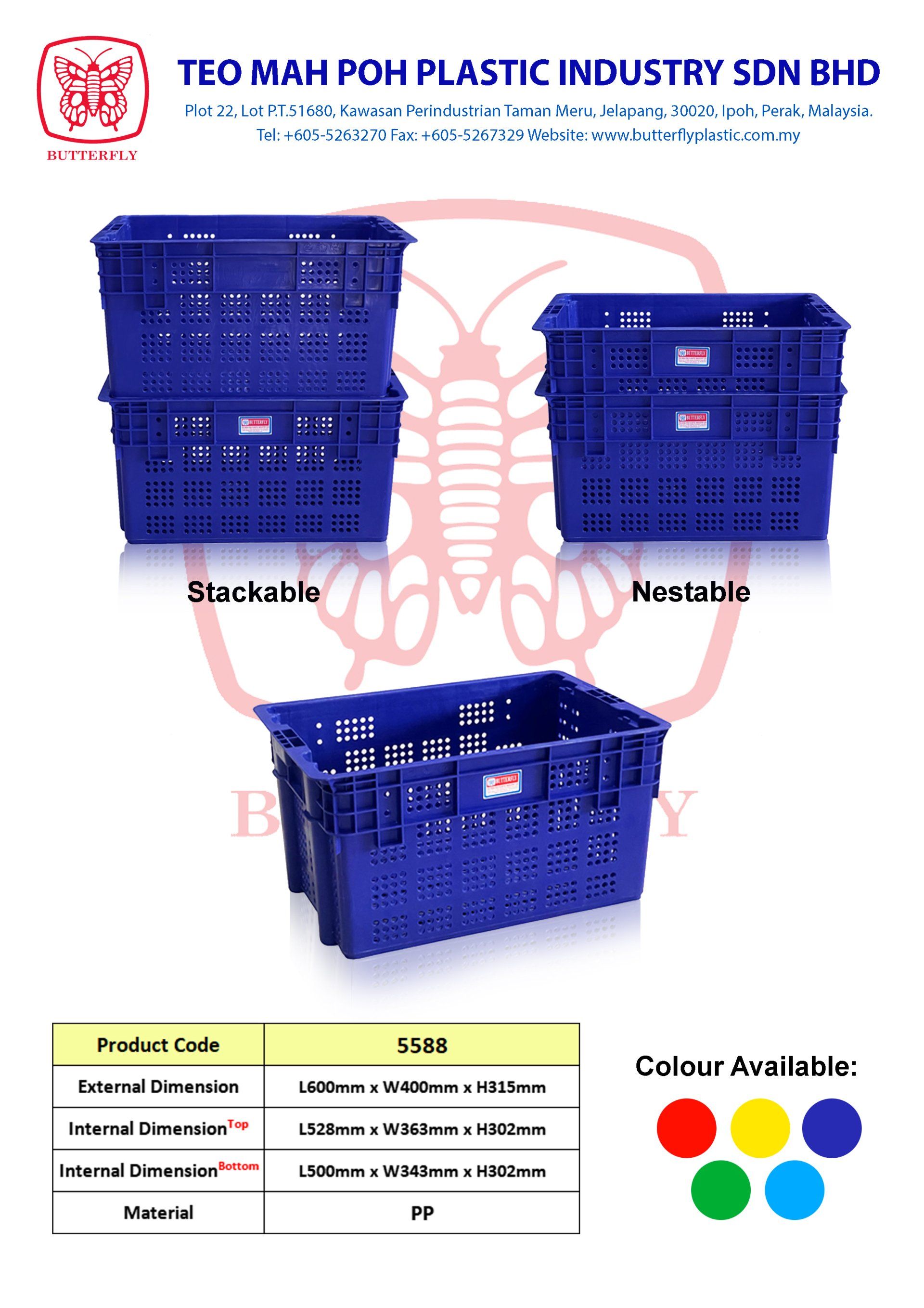 Stackable and nestable crate