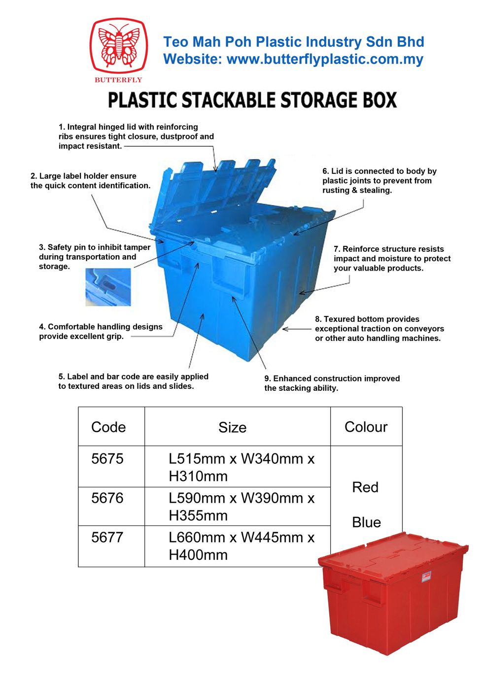 Plastic Tote Box Spec