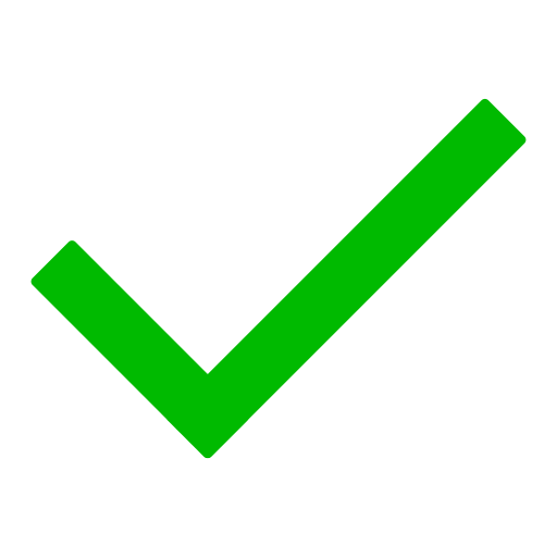 Uma marca de verificação verde em um fundo branco.