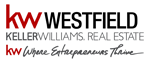 Logo for KW Westfield Keller Williams Real Estate, featuring the red and black KW logo and the phrase Where Entrepreneurs Thrive.