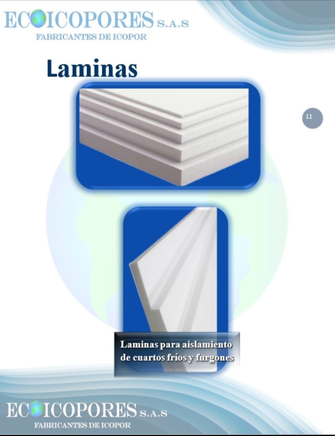 Folleto de láminas de ecoicopores sas