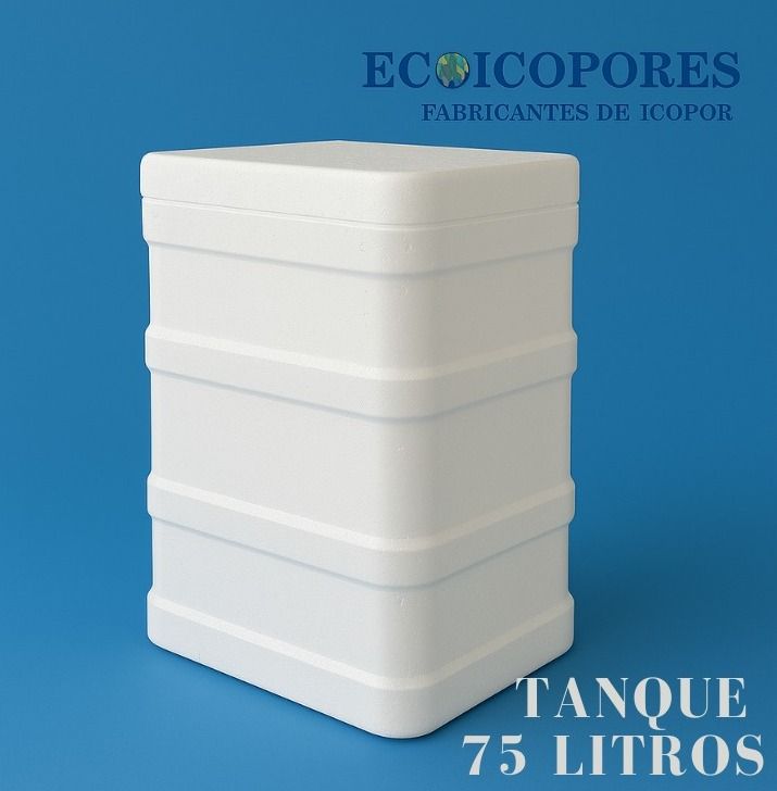 Un folleto de Ecoicopores SAS muestra dos tanques sobre un fondo azul.