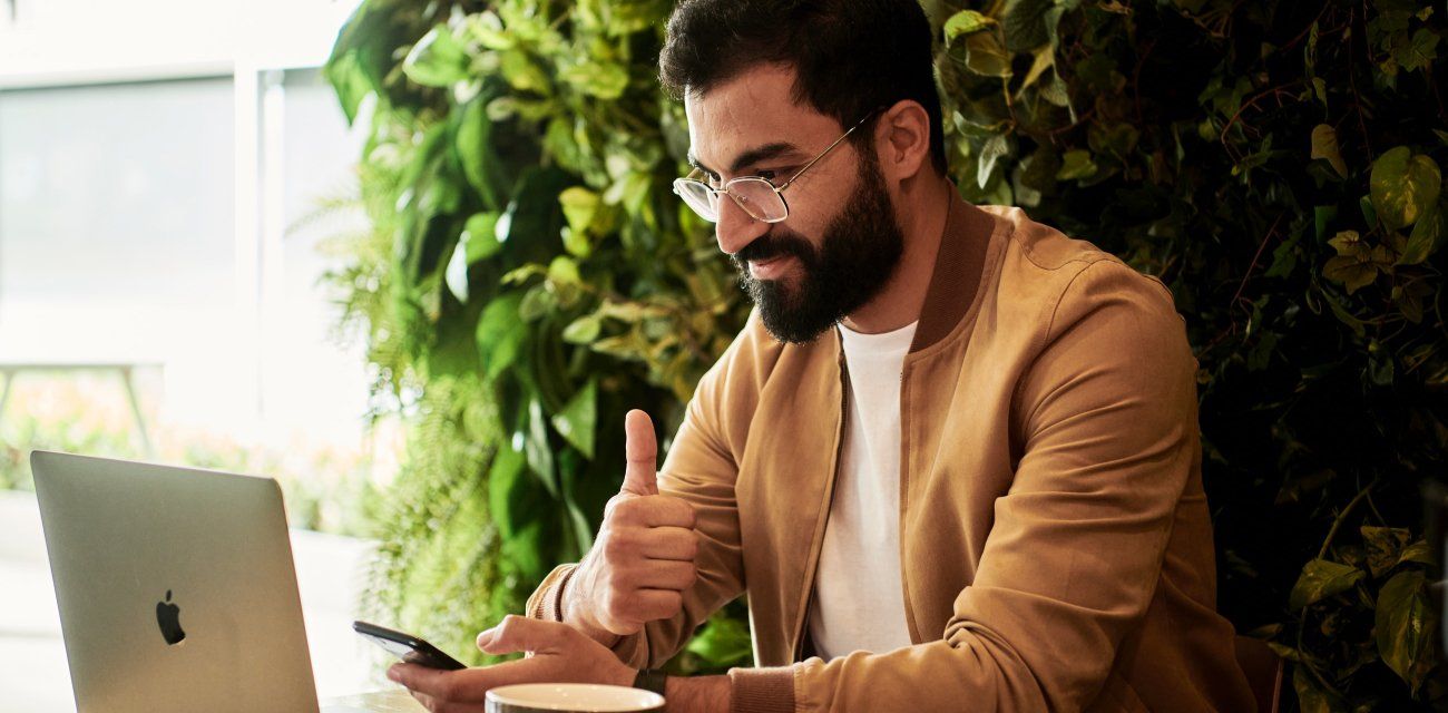 Man using laptop