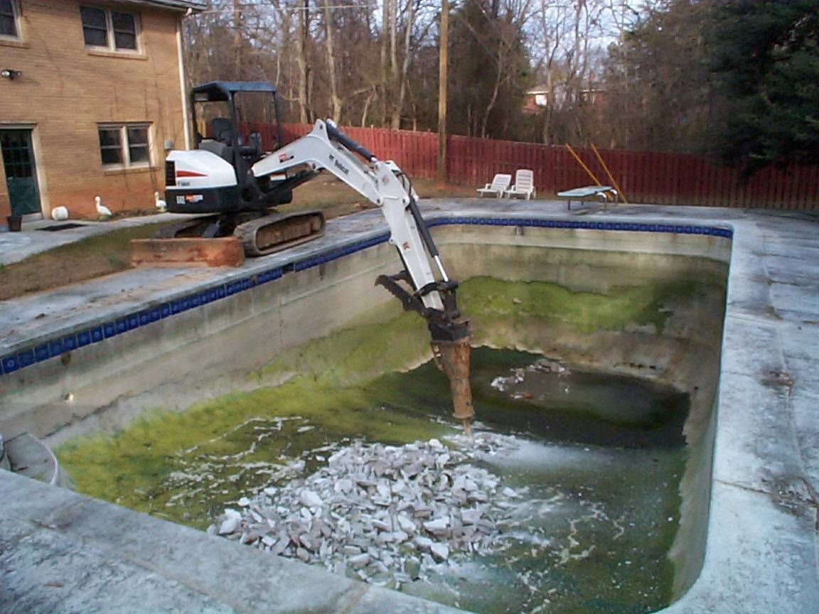 Swimming Pool Demolition — Spartanburg, SC — AAA Bobcat & Landscaping