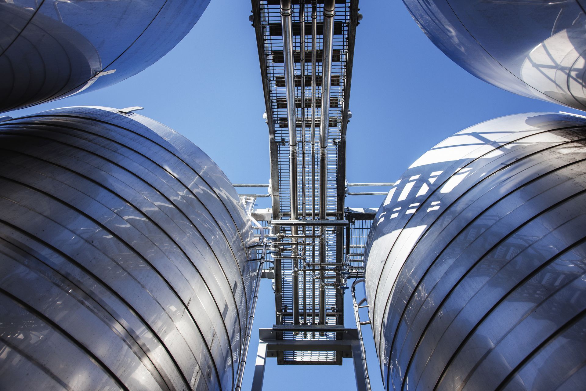 Ladder and platform at Marlborough winery extension, fabricated by GME Tradetech Engineering in Blenheim