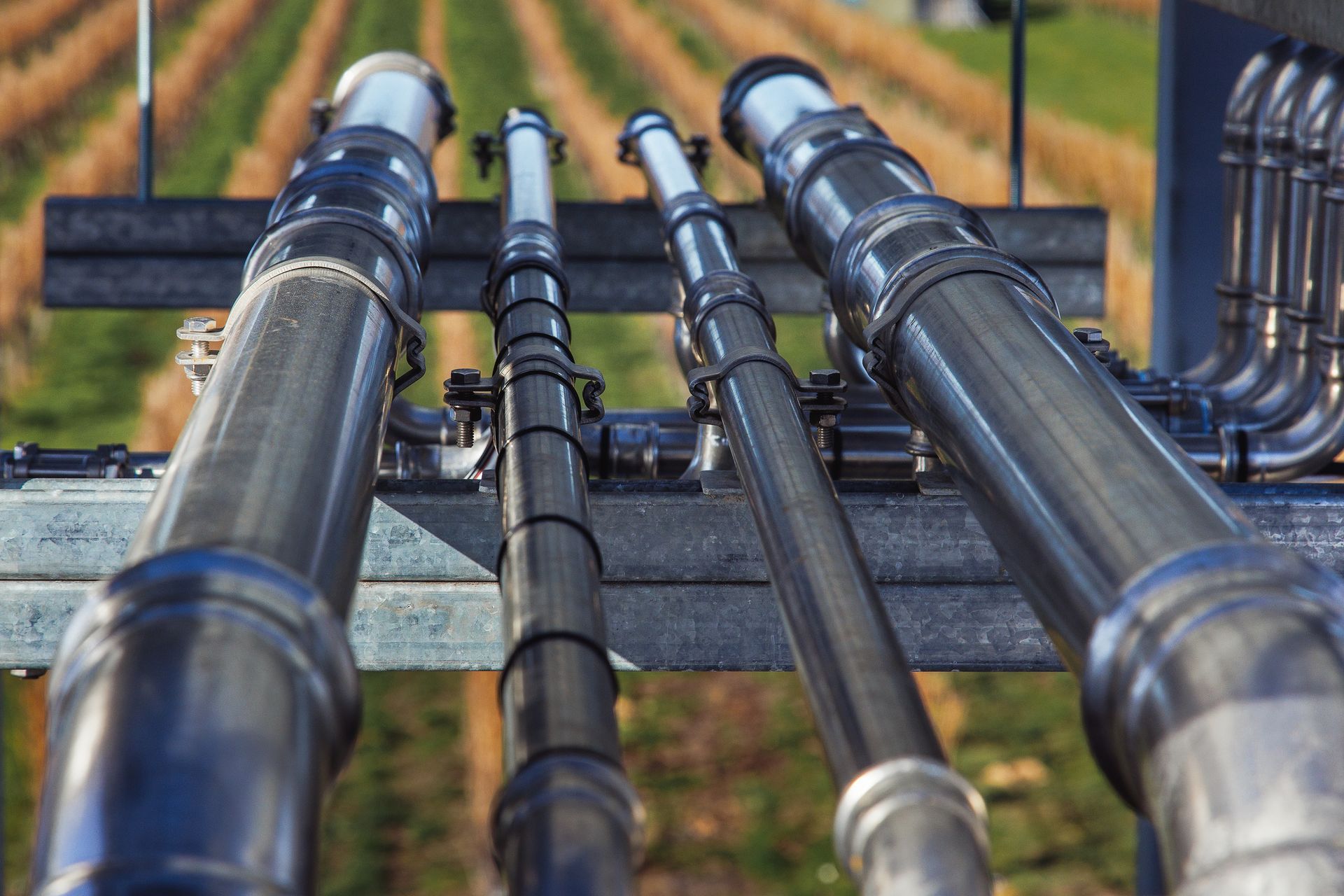 Steel pipes at Marlborough winery extension, fabricated by GME Tradetech Engineering in Blenheim