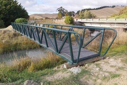 Mild steel bridge for The Whale Trail, designed and built by GME Tradetech Engineering in Blenheim, Marlborough