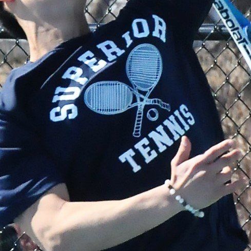 Superior Spartans high school tennis jersey up close