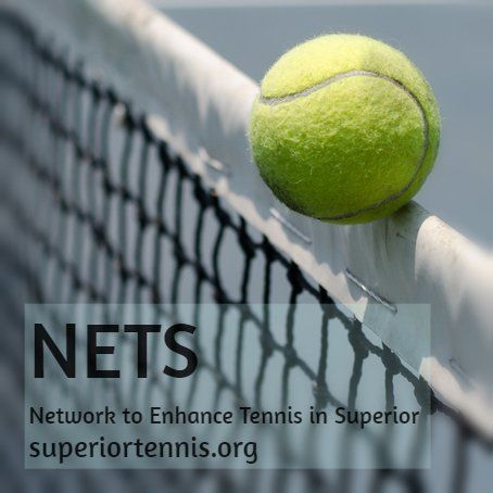 NETS logo of tennis ball hitting the net cord