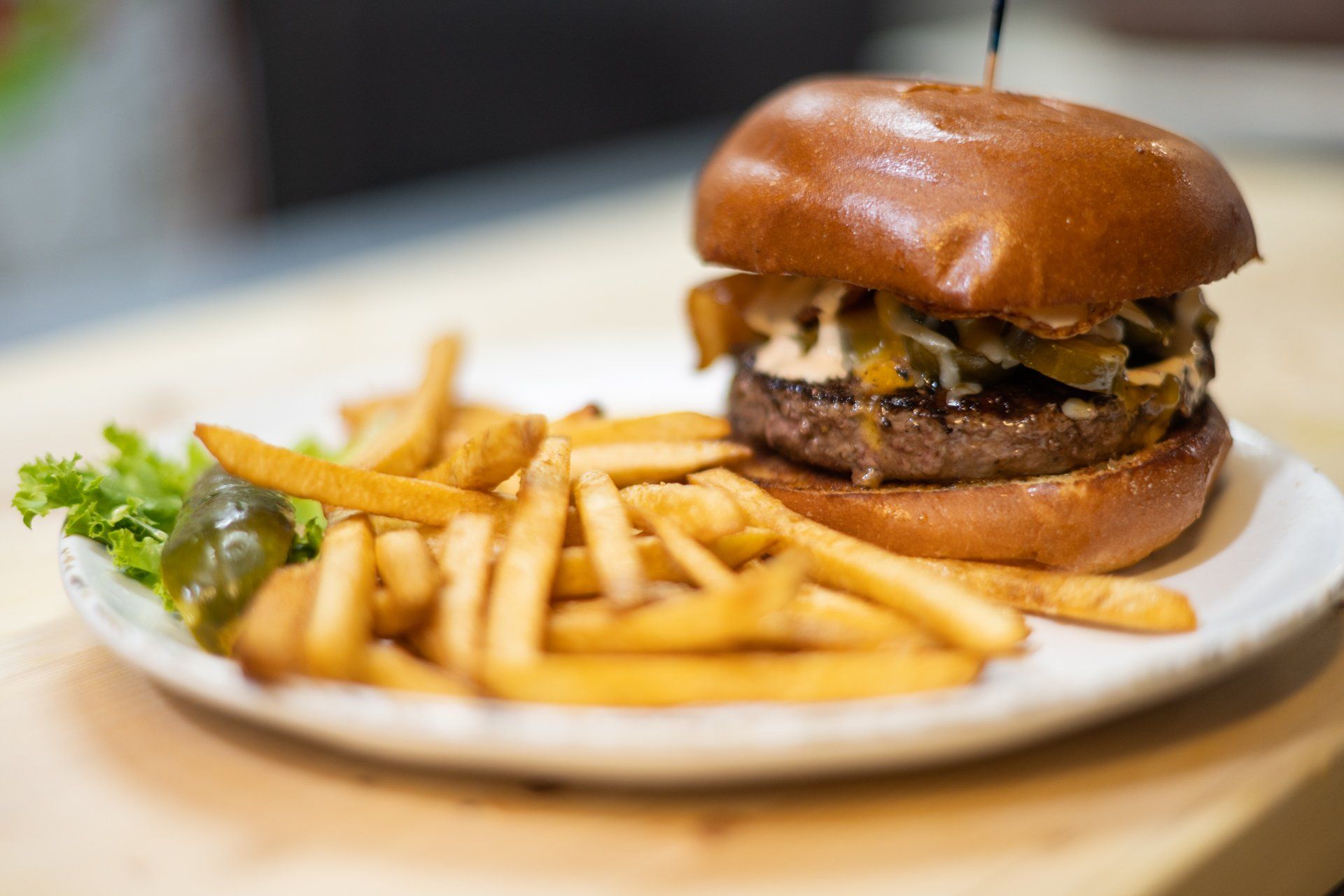 bullpen tavern burger and fries
