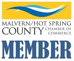 A logo for malvern / hot spring county chamber of commerce