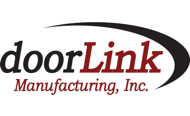 A logo for doorlink manufacturing inc. is shown on a white background
