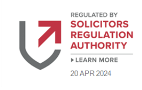 A logo that says regulated by solicitors regulation authority