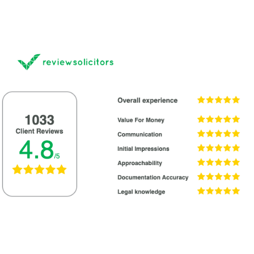 A screenshot of a review solicitor 's overall experience and client reviews.