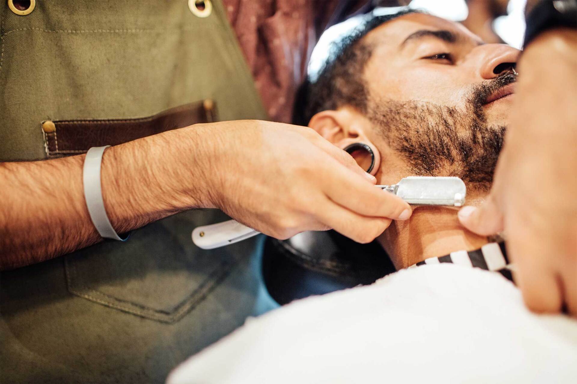Straight Razor Shave on Client — Grove City, FL — The Gentlemen's Grooming Shop