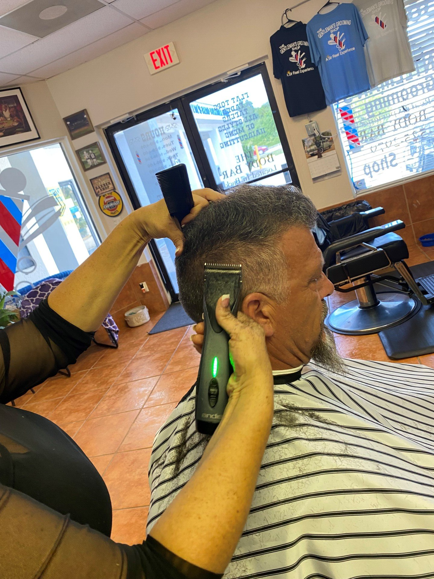 Trimming Hair of Client — Grove City, FL — The Gentlemen's Grooming Shop