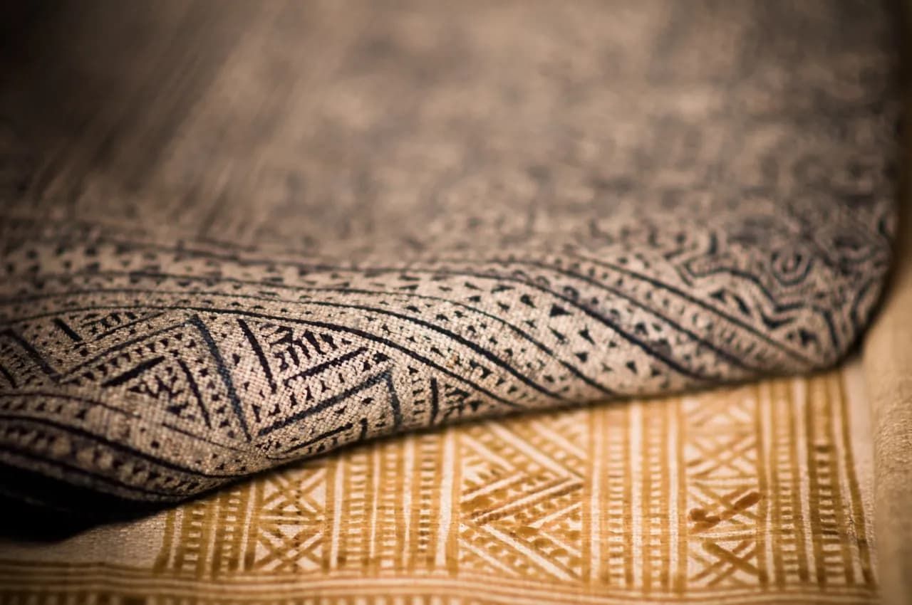 A close up of a piece of fabric with a pattern on it.