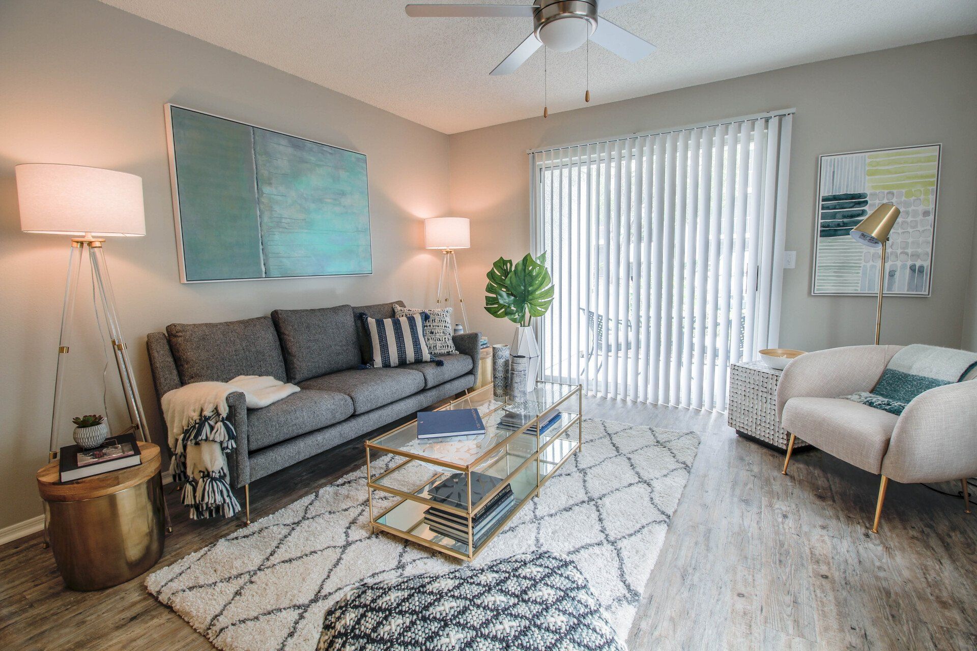 Modern Living Room with Balcony | The Retreat at Vista Lake