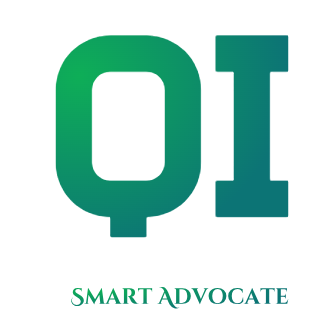 A blue speech bubble with the word Smart Advocate ai - and with the tag line Advocating for your success