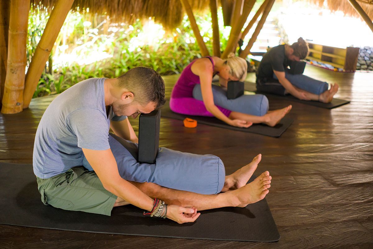 relaxing yoga session