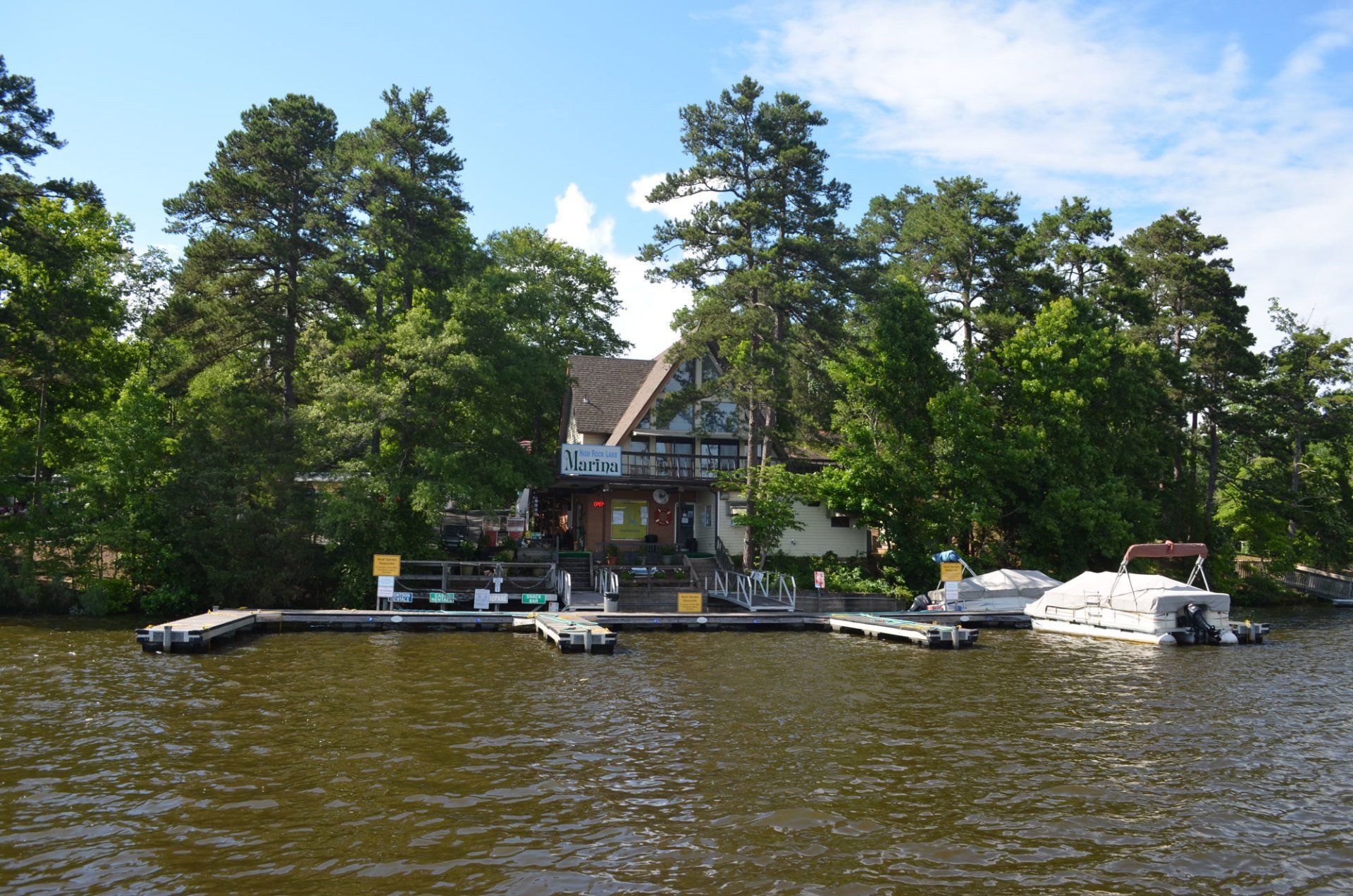 Marina view at High Rock Lake Campground