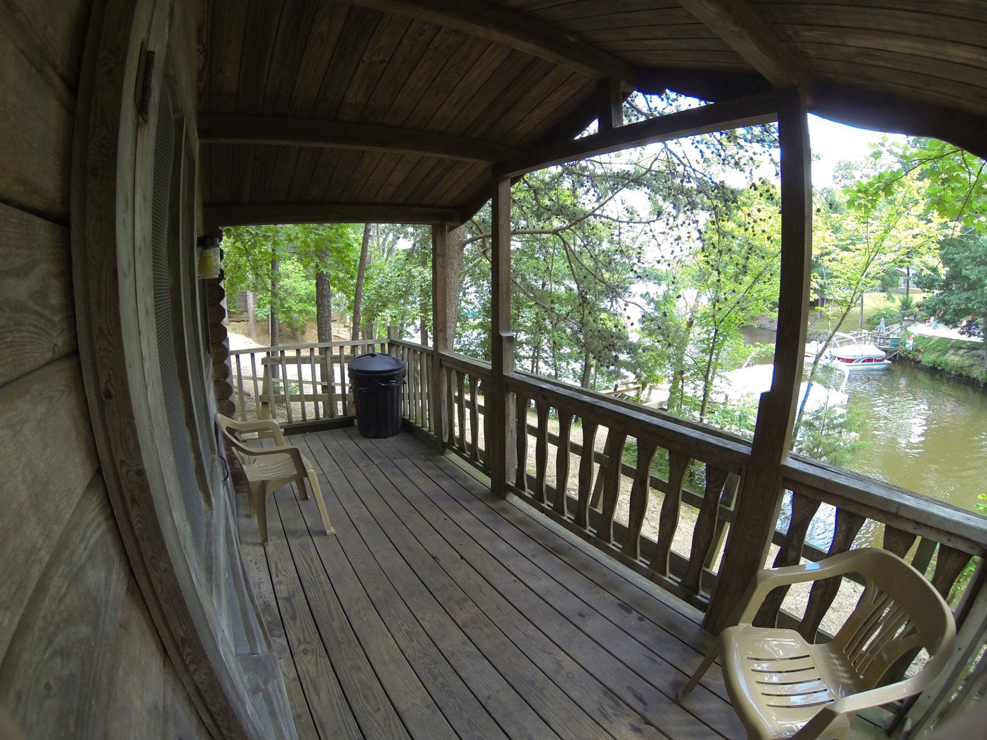 exterior front porch of cabin at High Rock Lake Campground