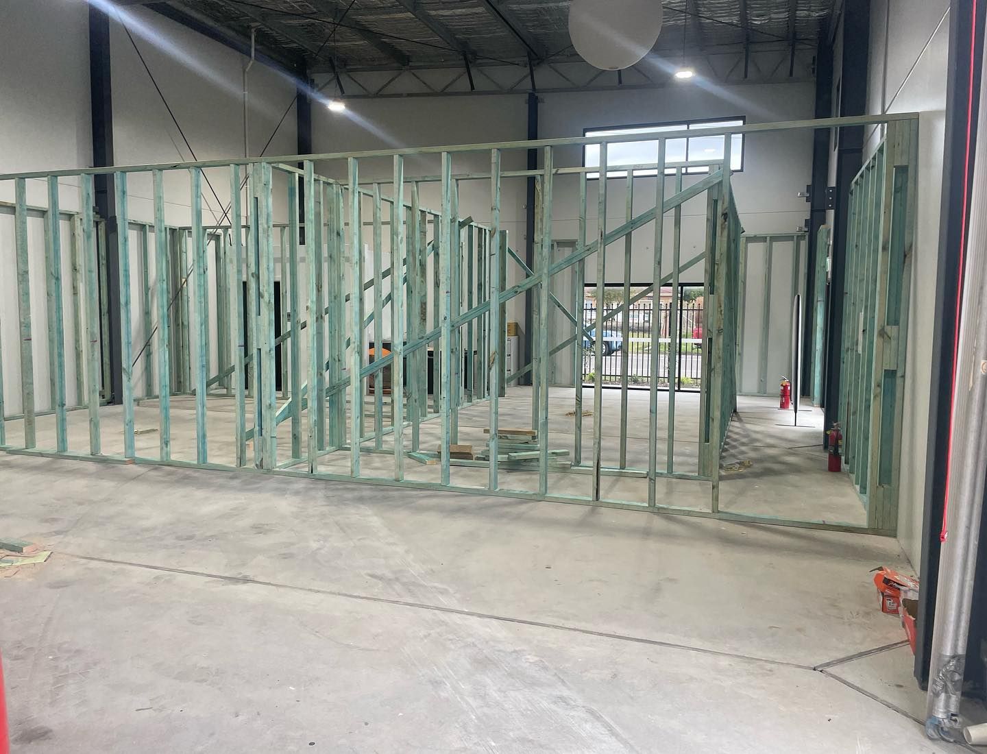 Interior View of a Building Under Construction, With Wooden Wall Frames — Rowal Constructions in Newcastle, NSW