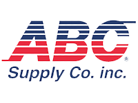 The logo for abc supply co. inc. is red , white and blue