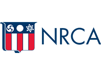A logo for nrca with a coat of arms on a white background.