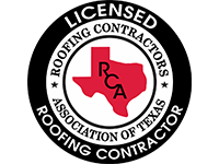The logo for the licensed roofing contractors association of texas.