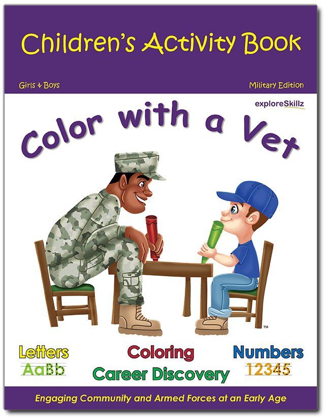 A children 's activity book called color with a vet