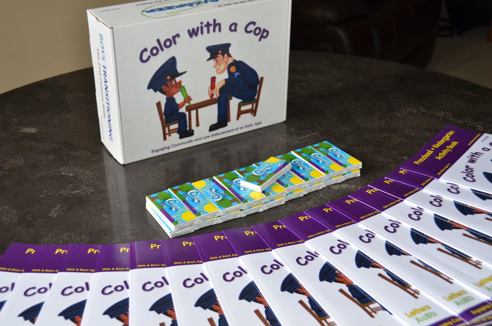 A box that says color with a cop on it