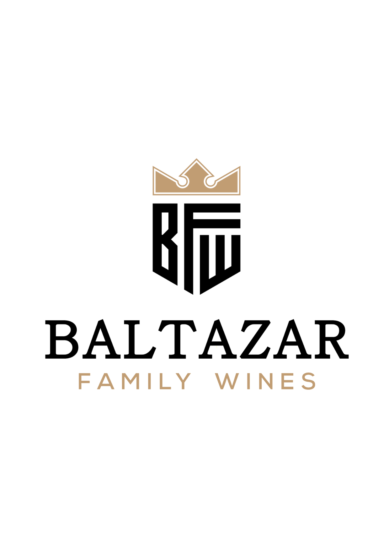 The logo for baltazar family wines has a crown on it.