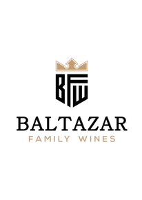 The logo for baltazar family wines has a crown on it.