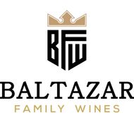 The logo for baltazar family wines has a crown on it.