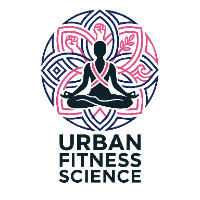 Logo: Silhouette meditating in front of mandala design, "Urban Fitness Science" text below.