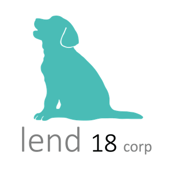 The logo for lend 18 corp shows a silhouette of a dog